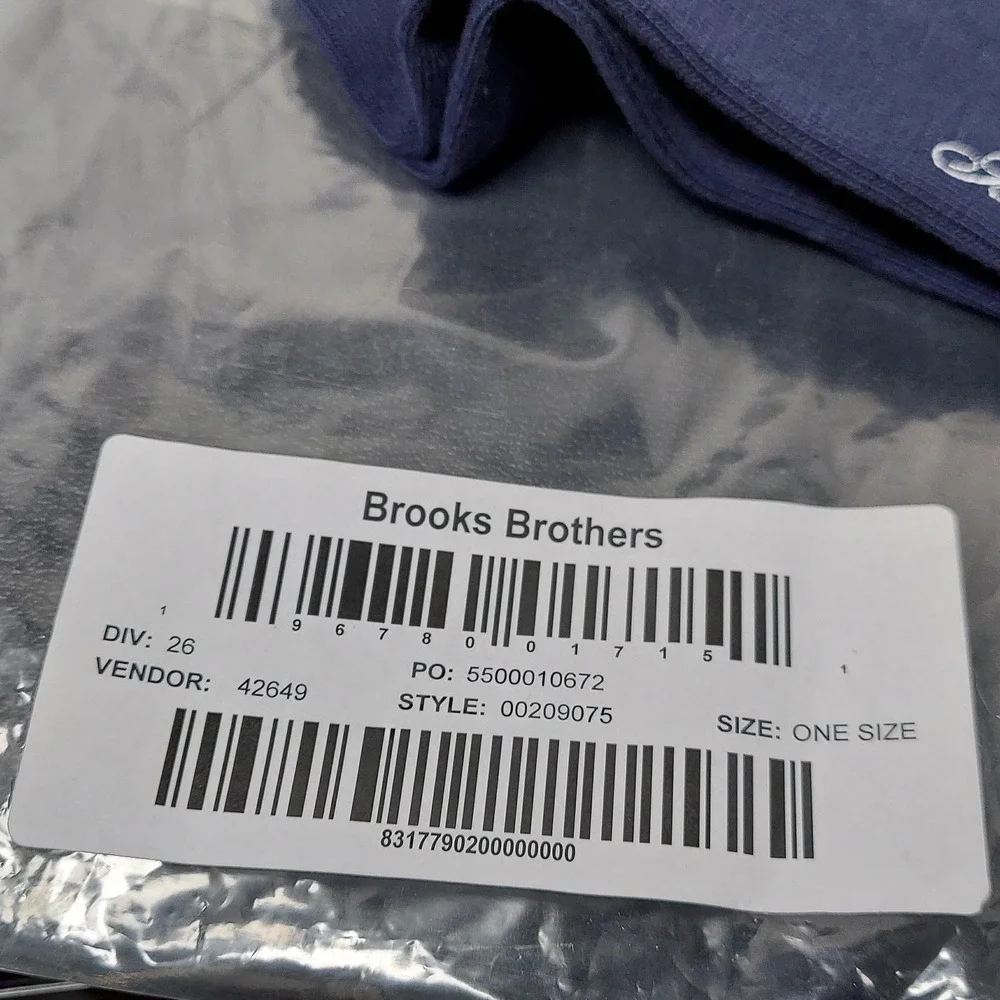 Brooks Brothers Dress Socks Mens One Size Blue Ribbed Cotton Nylon‎ Stretch